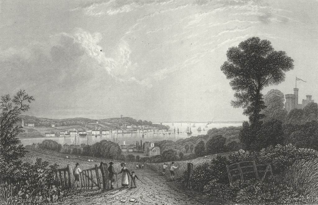 ISLE OF WIGHT. Cowes, Bartlett c1840 old antique vintage print picture